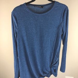 New blue long sleeve Flowy tunic shirt